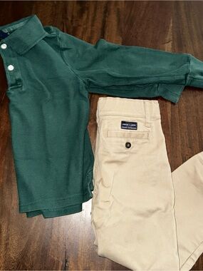 Janie and Jack outfit - chinos with cuff at ankle and polo shirt 4T